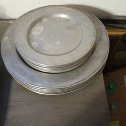 Pewter Plate Set.