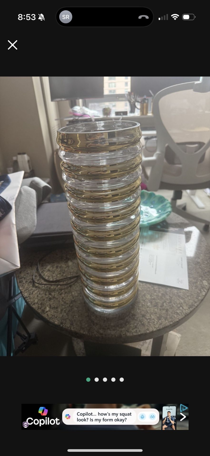 Vase Flower Glass Big Tall