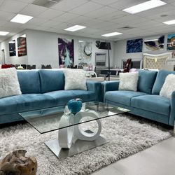 Gorgeous Contemporary Sofa And Loveseat On Special Now For 50% Off Plus Get 4 Free Sheep Fur Pillows (Don’t Miss Out)!  