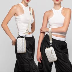 FODOKO Wristlet wallets for women Nylon Quilted Wallet with 4 Zippers,Travel Credit Card,Holder Cell Phone Organizer