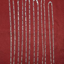 Silver Figaro 925 Chain Necklaces