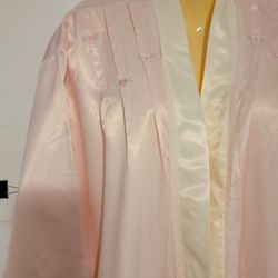 Barbizon Full Length Pink Creme Robe Tie Sash Large Vintage