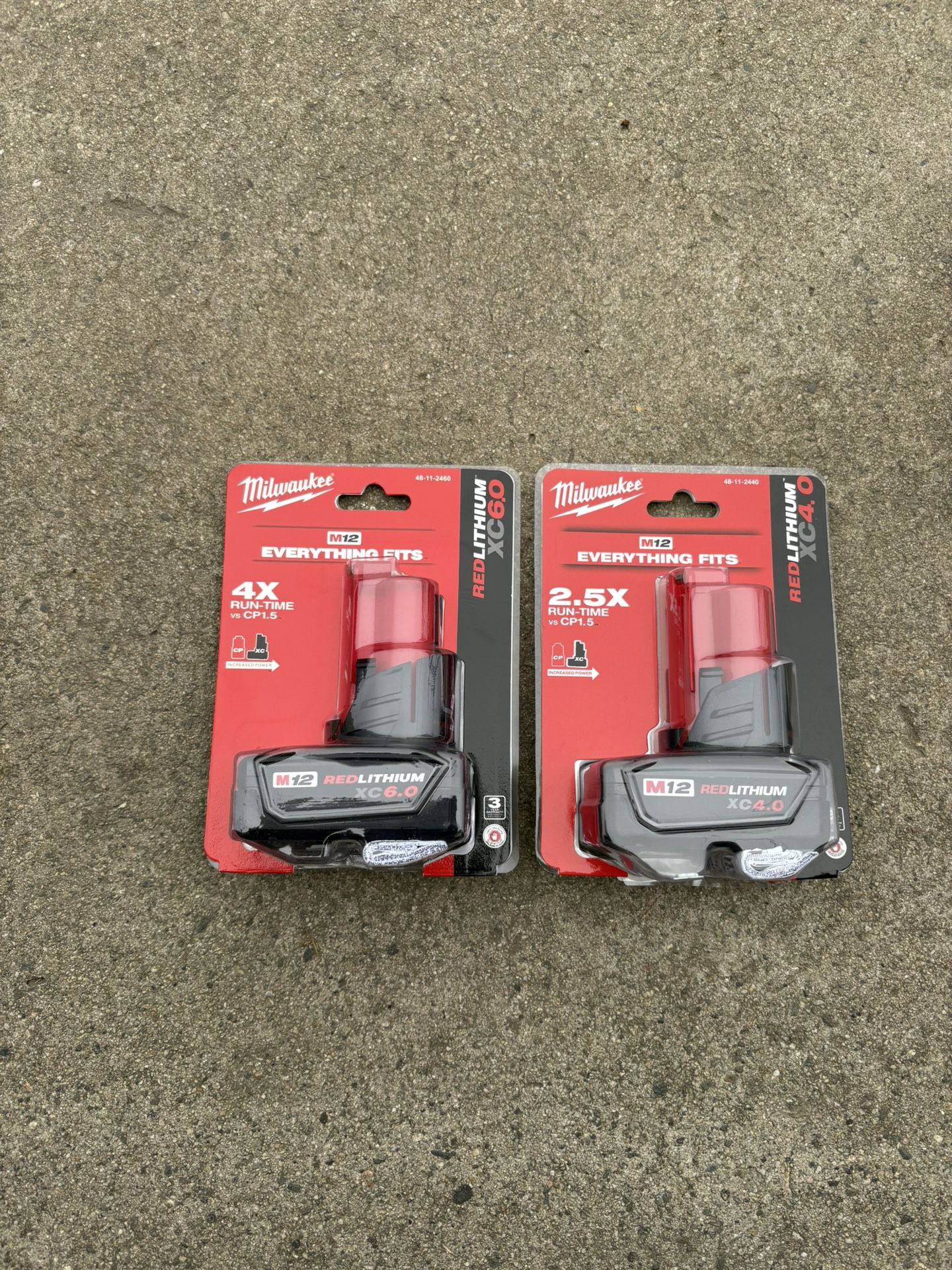Milwaukee M-12 Red Lithium XC 6.0. 4.0 Batteries 2PCS
