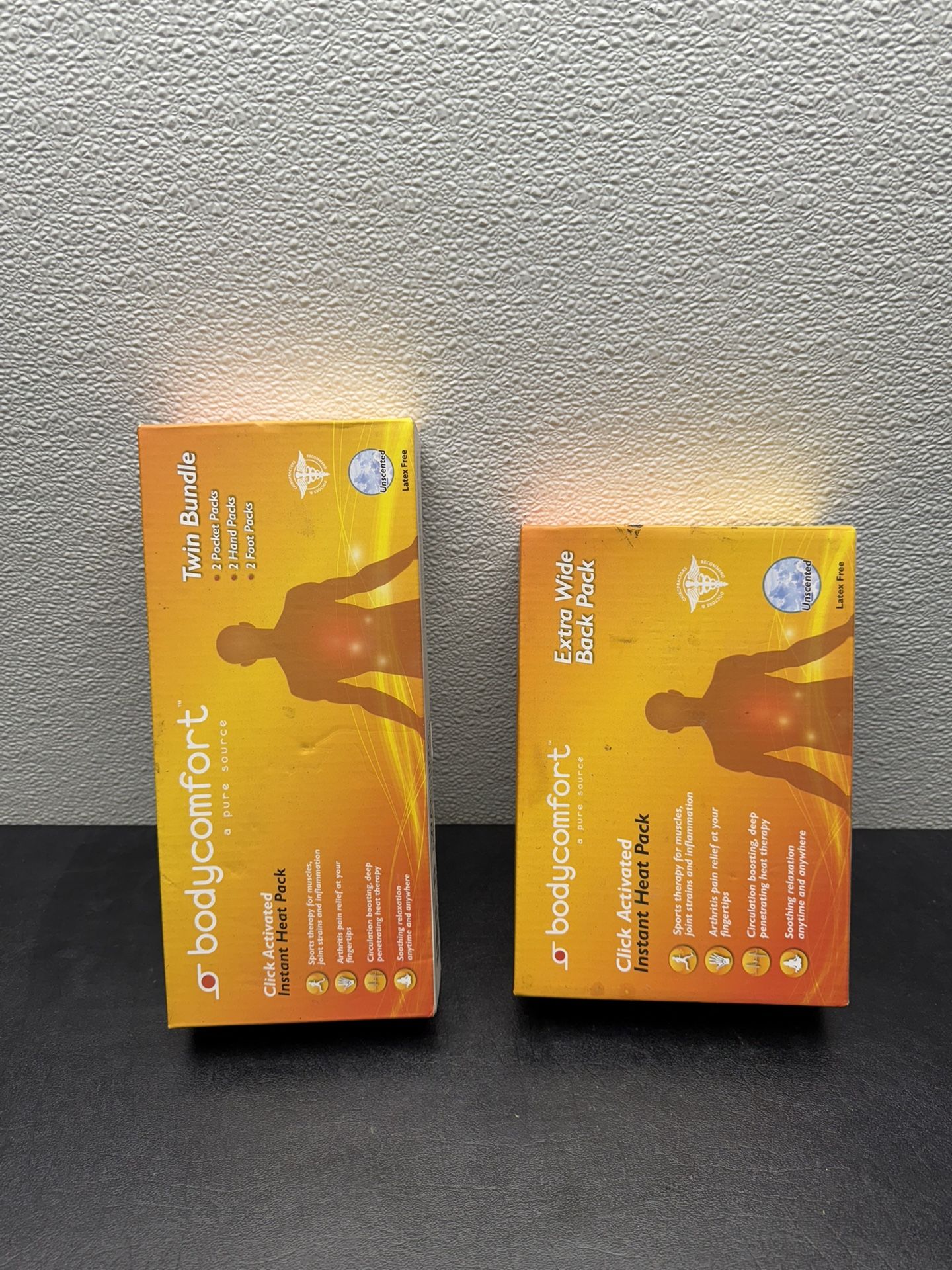 Body Comfort Extra Wide Back And Twin Bundle Click Activated Instant Heat Pack