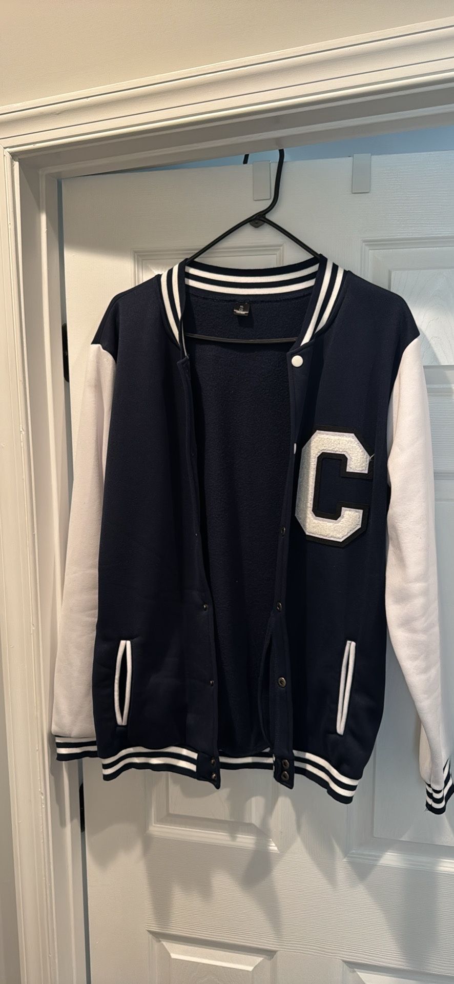 Big C Blue/White Varsity Jacket Men’s Slim Fit XL