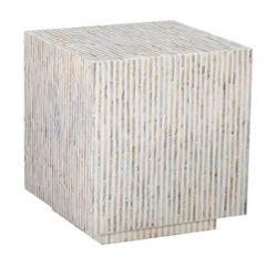 Two Square Capiz Shell End Side Table