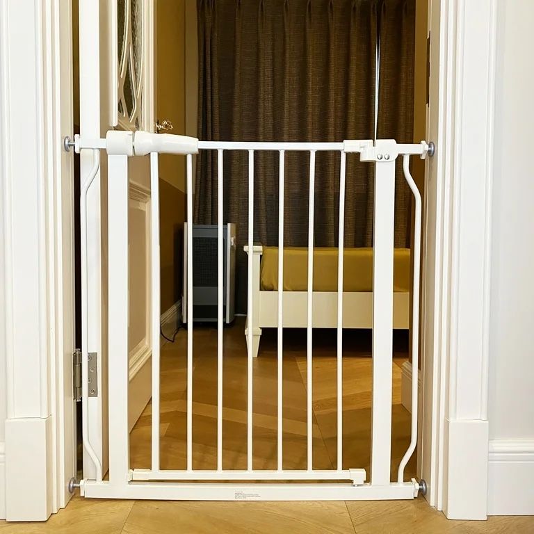 Elevon Easy Walk Through Safety Gate, 30" Tall x 29.1" to 33.8" Wide, White
