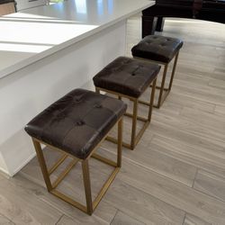 Restoration Hardware Leather Counter Stools
