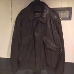 Men's Raffaello Leather Jacket with Pile Zip Out Liner - Brown - large size