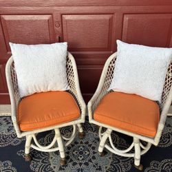 1970's Palm Beach Regency Swivel Chairs