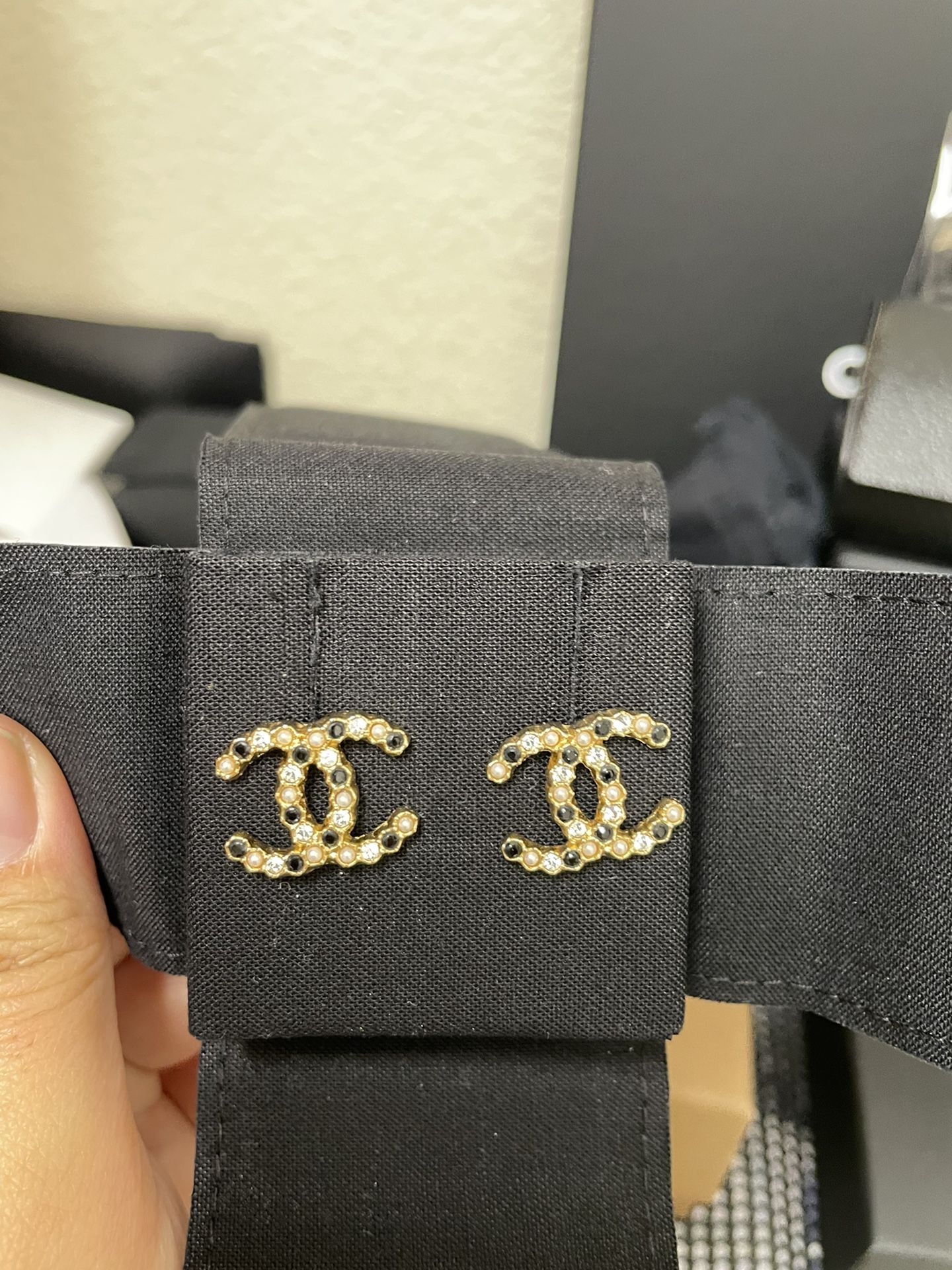 Chanel Black & Crystal Earrings for Sale in Las Vegas, NV - OfferUp