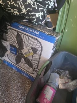 The selected region shows a Holmes 20" High Performance Whole Room Box Fan in its original retail