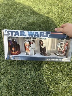 Star Wars Set Of 4 Glass Cups