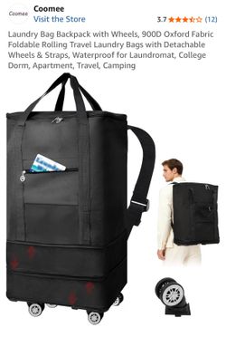 Coomee Laundry Bag Backpack with Wheels
