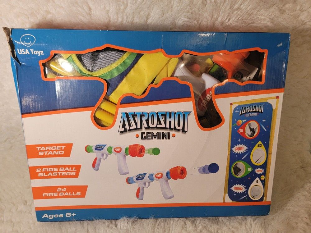Brand New USA Toyz Astroshot Gemini Ball Popper Air Blasters Toy, 2 Pk, Indoor and Outdoor Game for Kid Ages 6+