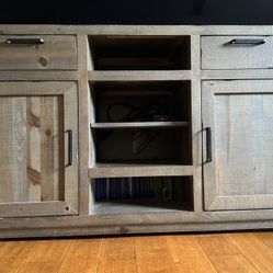54” Solid Wood TV Stand Console with Large Storage 