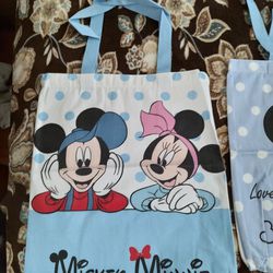 Mickey And Minnie Tote Bags $12 Each