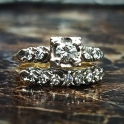 Diamond Ring 2 Tone 14KT 