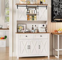 ❤️‍🔥 #B 67.7 Inch Farmhouse Pantry Storage Cabinet with Sliding Barn Doors