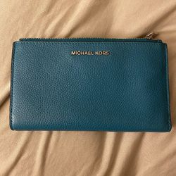 Authentic Aqua Blue Michael Kors Wallet 