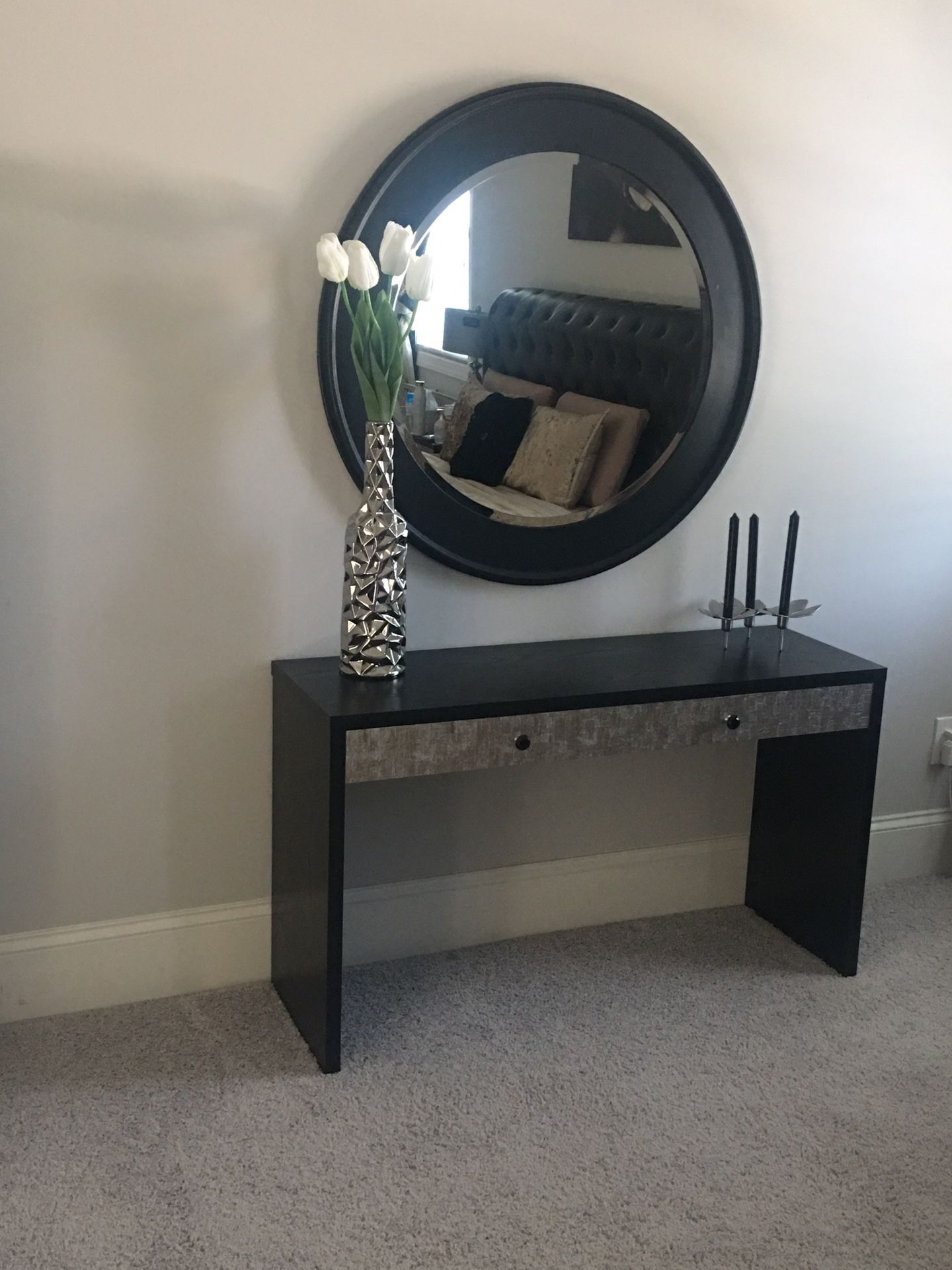 Mirror and vanity desk