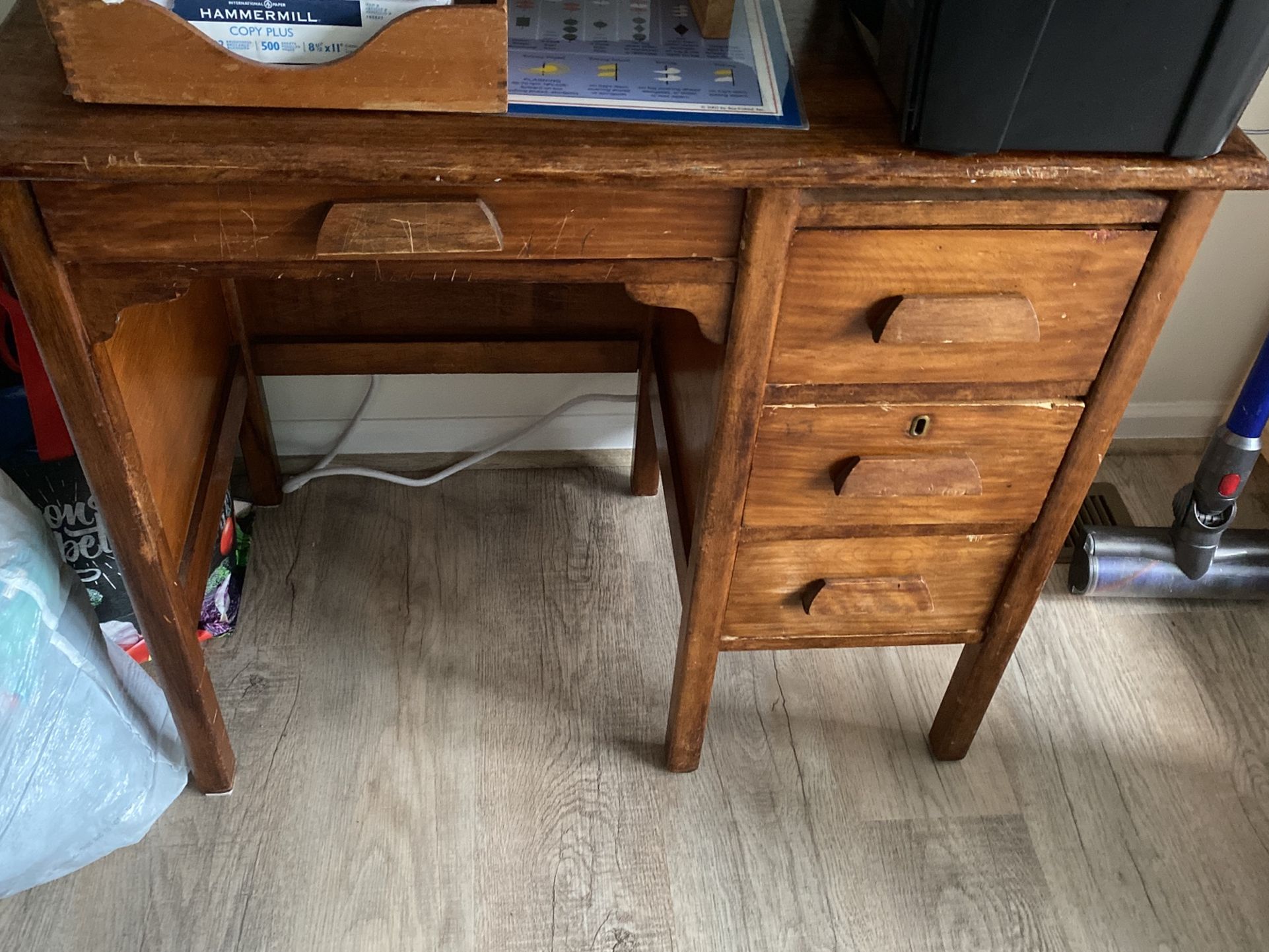 Vintage Solid Wood Kid’s Desk