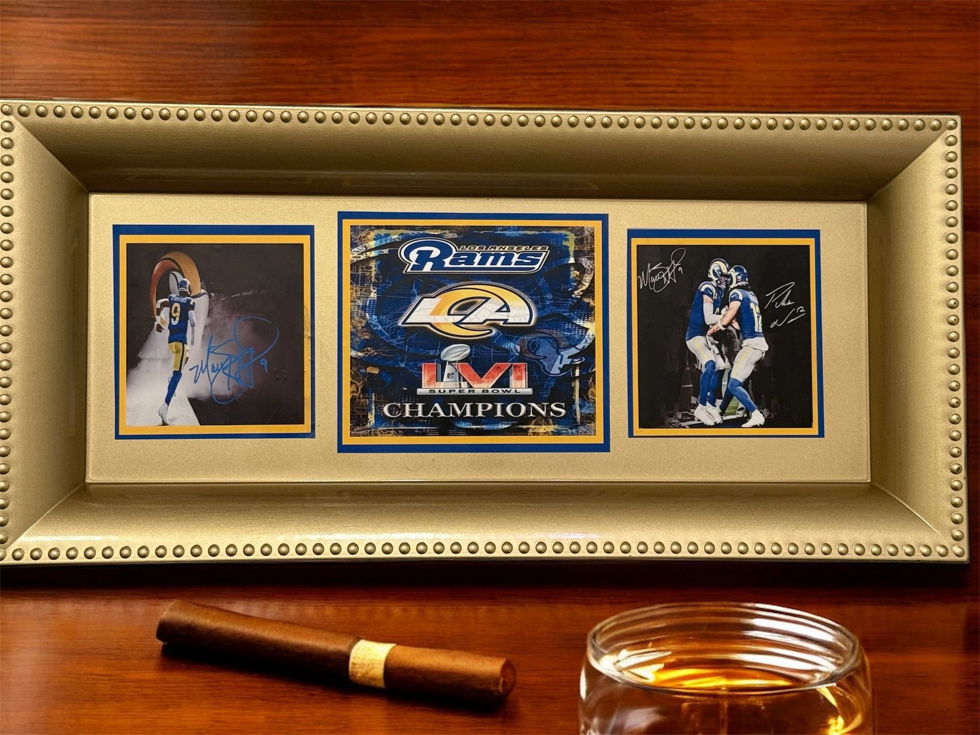 LA Rams Rolling Tray Hand Crafted