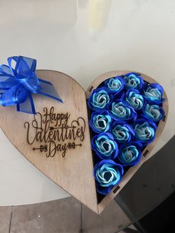 Valentine Dodgers Wood Heart Box