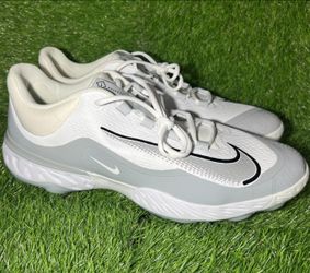 Brand New Nike Alpha Huarache ELITE 4 Low Metal Baseball Cleats White Light Grey Men Sizes 7, 7.5, 11 ⚾️ ⚾️ ⚾️