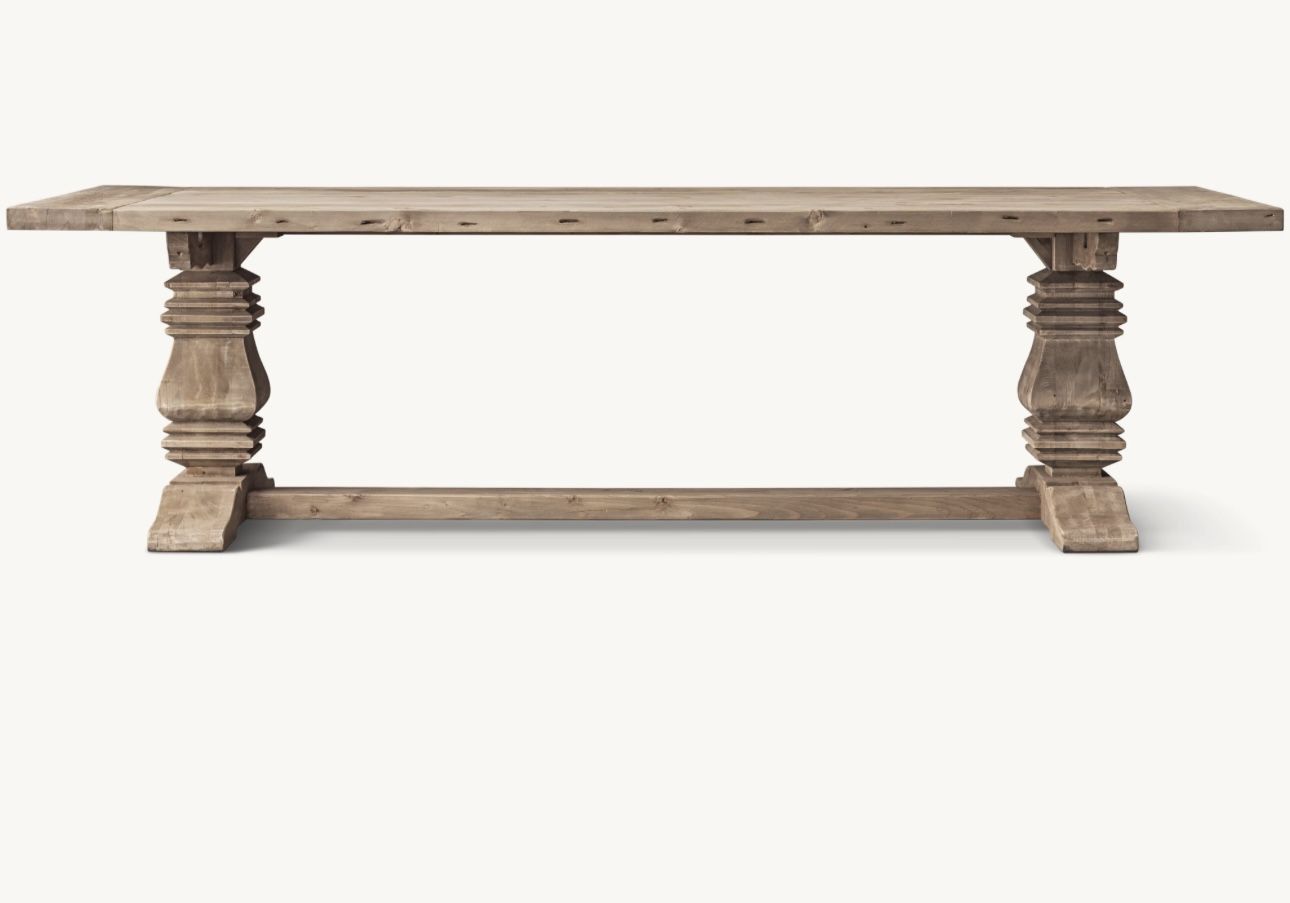 Restoration Hardware RH SALVAGED WOOD TRESTLE RECTANGULAR EXTENSION DINING TABLE