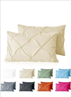 VACVELT 2pc Beige Pintuck Pillow Shams King, Envelope Closure
1800 Thread Count Microfiber Pillow Cases, Wrinkle And Stain Resistant, Fade Resistant, 