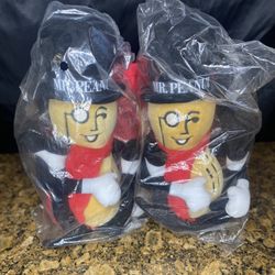 Vintage from 1991 Mr. peanut planters plush 27 inch stuffed door with cane and scarf