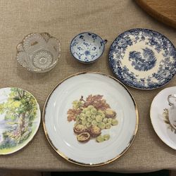 Vintage Decorative Plates and Bowls Set