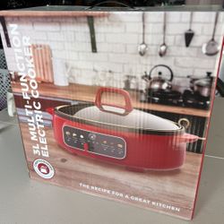 Multi-Function Electric Cooker 3L Red New In Box by Chef's Counter Slow Cooker Hot Pot