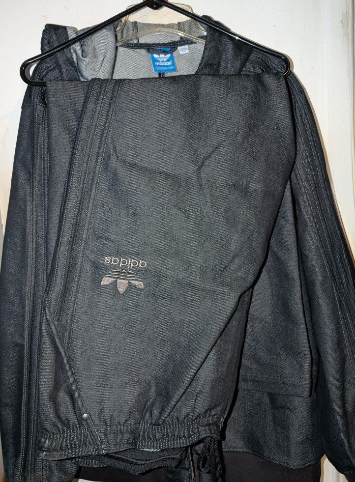 ADIDAS Men's Black Denim Jacket & Pants