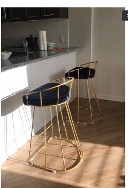 4 Velvet Golden Bat Stools New Retail $1400