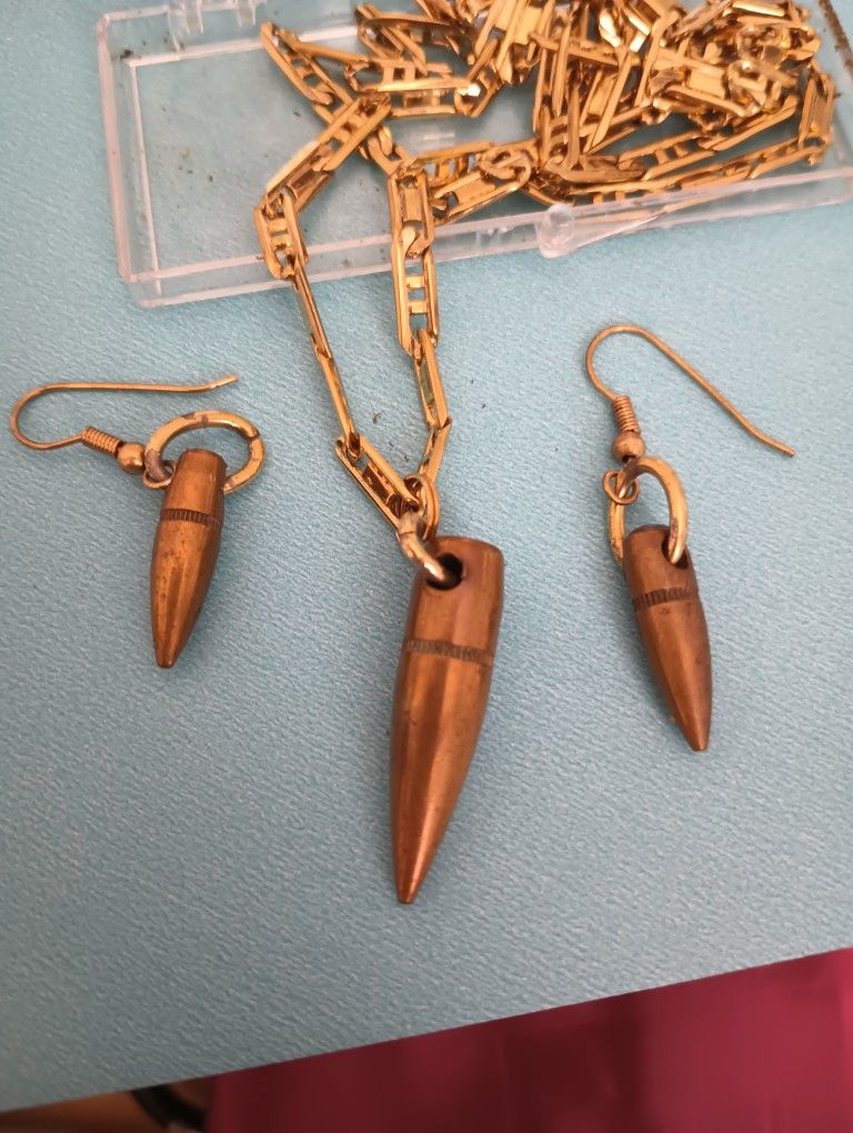 Bullet Necklace And Earrings