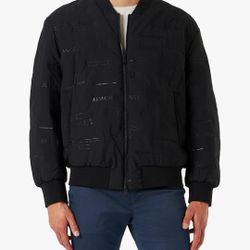 Armani Exchange mens Logo Imprint Padded Bomber Jacket
