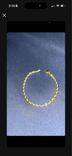 1 Left! 4mm Rope Bracelet 18k Gold Plated
