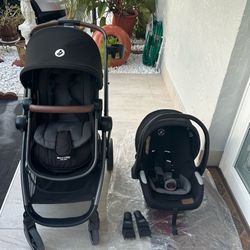 Maxi-Cosi Zelia 2 Luxe Stroller, Infant Car Seat & Base