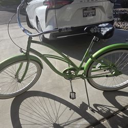 Electra  Beach Cruiser 3 speed 26 inches  bright green