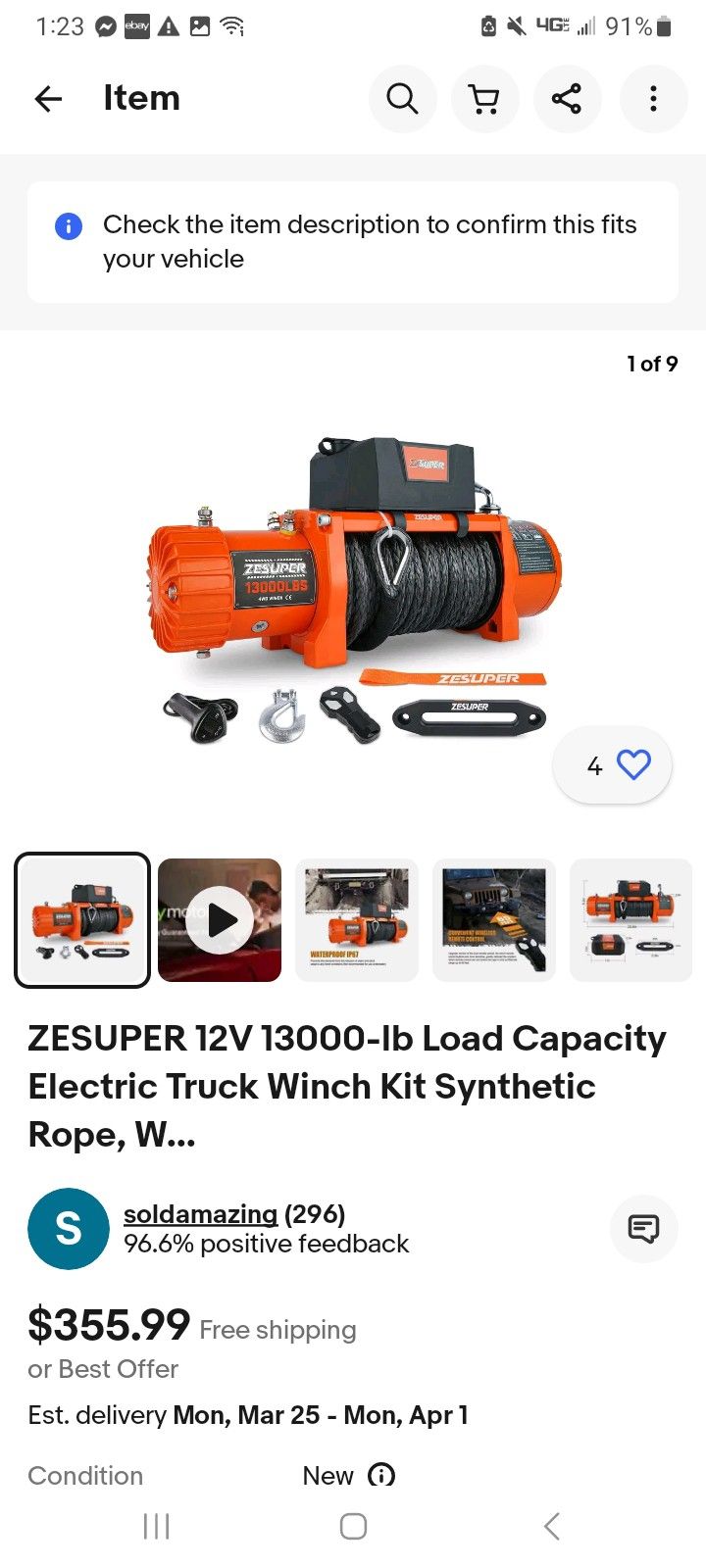 13500 Lb Wench Asking 300 Or Bo