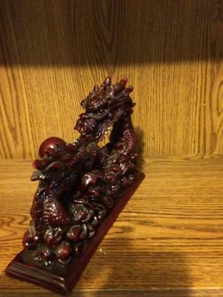 Beautiful red dragon carving