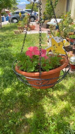 Dangle Metal Pot And Plant 