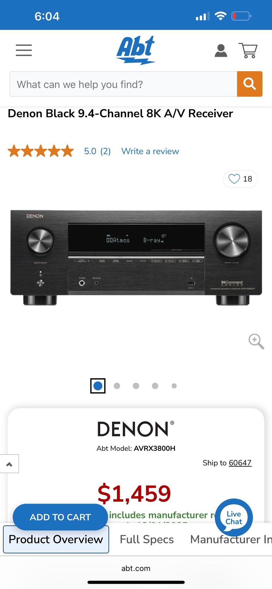 Denon AVR-X3500H 7.2 channel AV sound receiver 