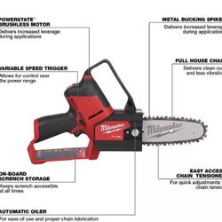 M12 FUEL 6 in. 12V Lithium-Ion Brushless Electric Cordless Battery Pruning Saw HATCHET (Tool-Only)