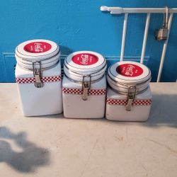 Vintage Coca-Cola Kitchen Storage Jars 