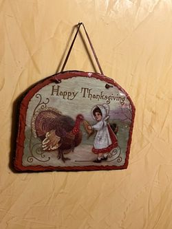 8X10 Cast iron Happy Thanksgiving Decoration one of the kind hand made very high quality