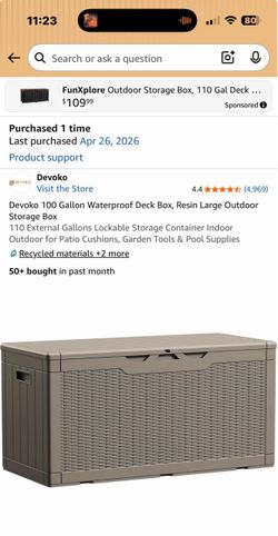 100 Gallon Outdoor storage box