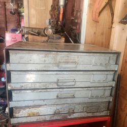 Vintage Metal Machinist Box with accessories